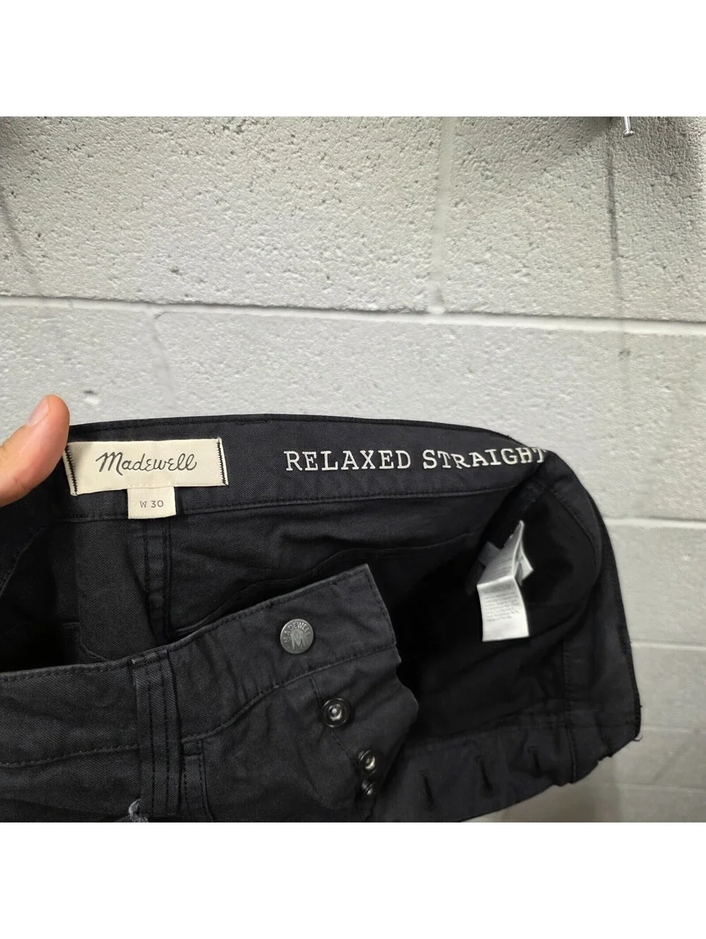 Madewell Pants Relaxed Straight Mens Size 30x30 Black Double Knee Carpenter